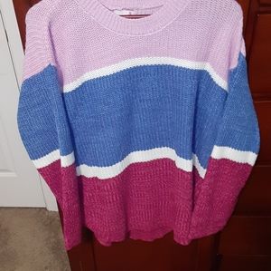 S0 Juniors Sweater,  purple/blue/white XXL, NWOT